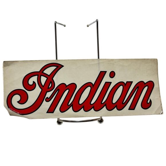 MOTORCYCLE TANK RED SCRIPT DECAL STICKER - INDIAN MOTORCYCLE Co. - 10” - NOS - Picture 1 of 4